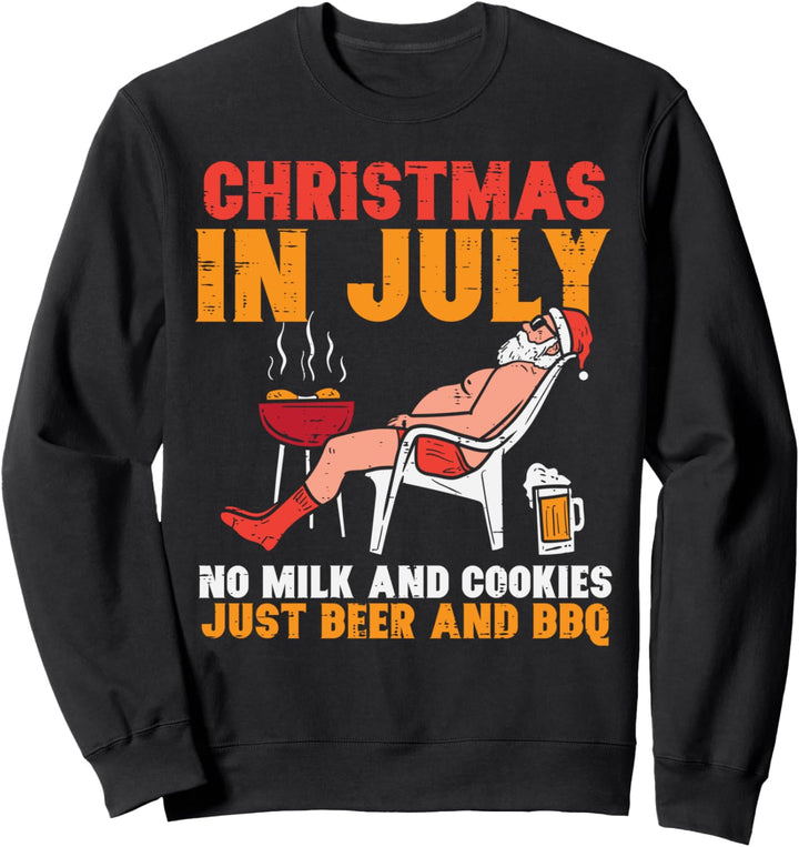 Christmas In July Beer And Bbq Summer Xmas In July Men Dad Sweatshirt