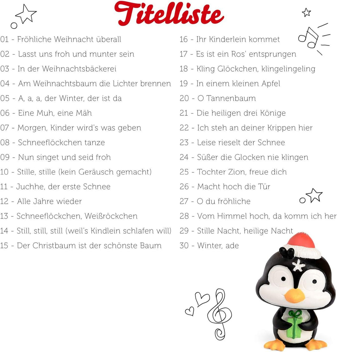 tonies Hörfiguren für Toniebox, 30 Lieblings-Kinderlieder – Weihnachtslieder, Kinderlieder ab 3 Jahr