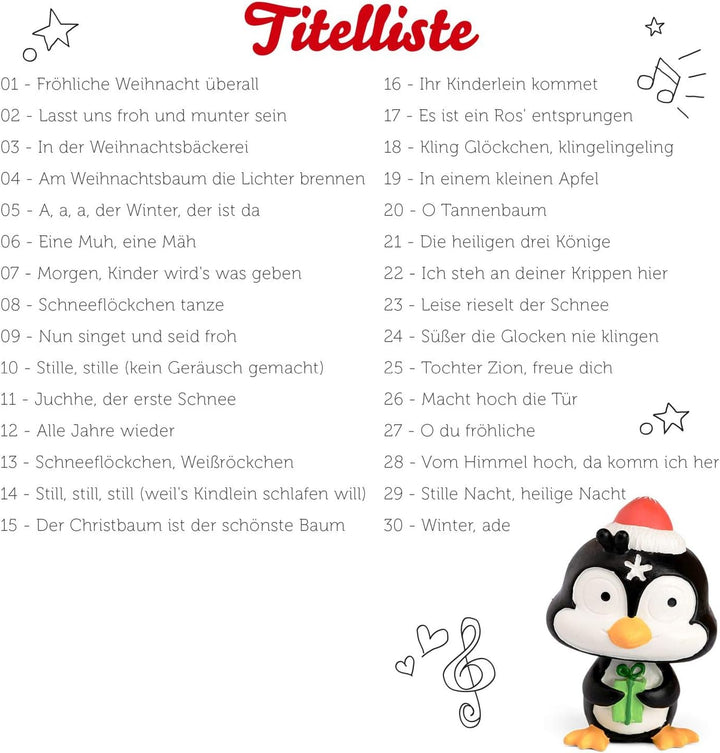 tonies Hörfiguren für Toniebox, 30 Lieblings-Kinderlieder – Weihnachtslieder, Kinderlieder ab 3 Jahr