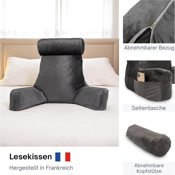 bananair – Lesekissen für Bett und Sofa aus Samt – Abnehmbare, Maschinenwaschbare Hülle – Weich & Ko