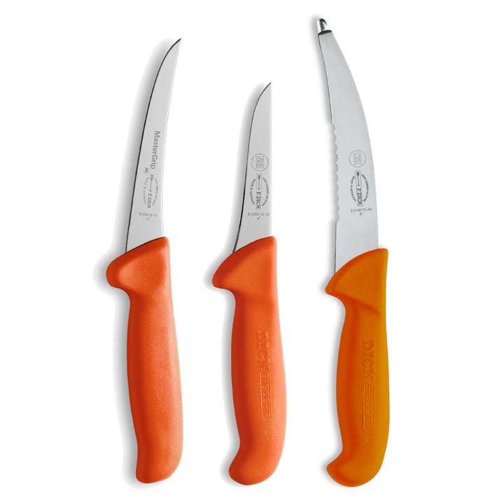 F. DICK Messer Set ErgoGrip 3-teilig „Jagd Outdoor“ (Aufbrechmesser 15 cm, Ausbeinmesser geschweift