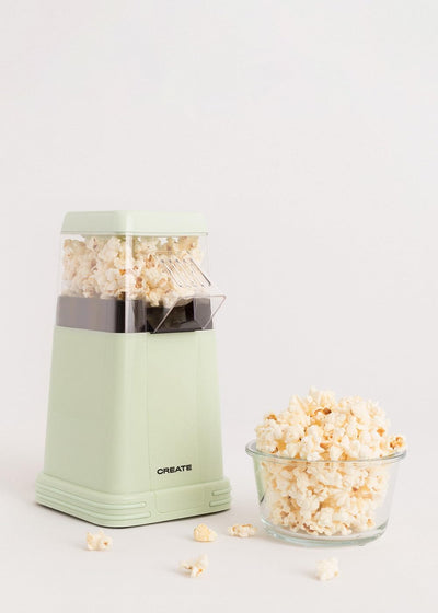 CREATE Popcorn-Maker / Elektrischer Popcorn-Maschine, Mattgrün, ohne Öle oder Fette, leicht zu reini