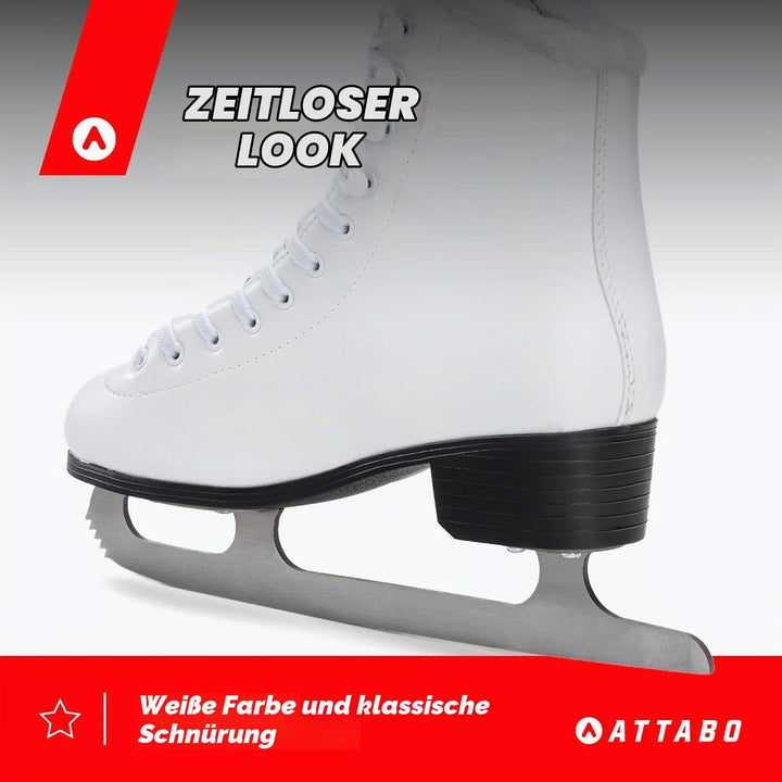ATTABO Eiskunstlauf Schlittschuhe Kinder | Kufe aus Edelstahl, Klassische Schnürung, Verstärkte Hake