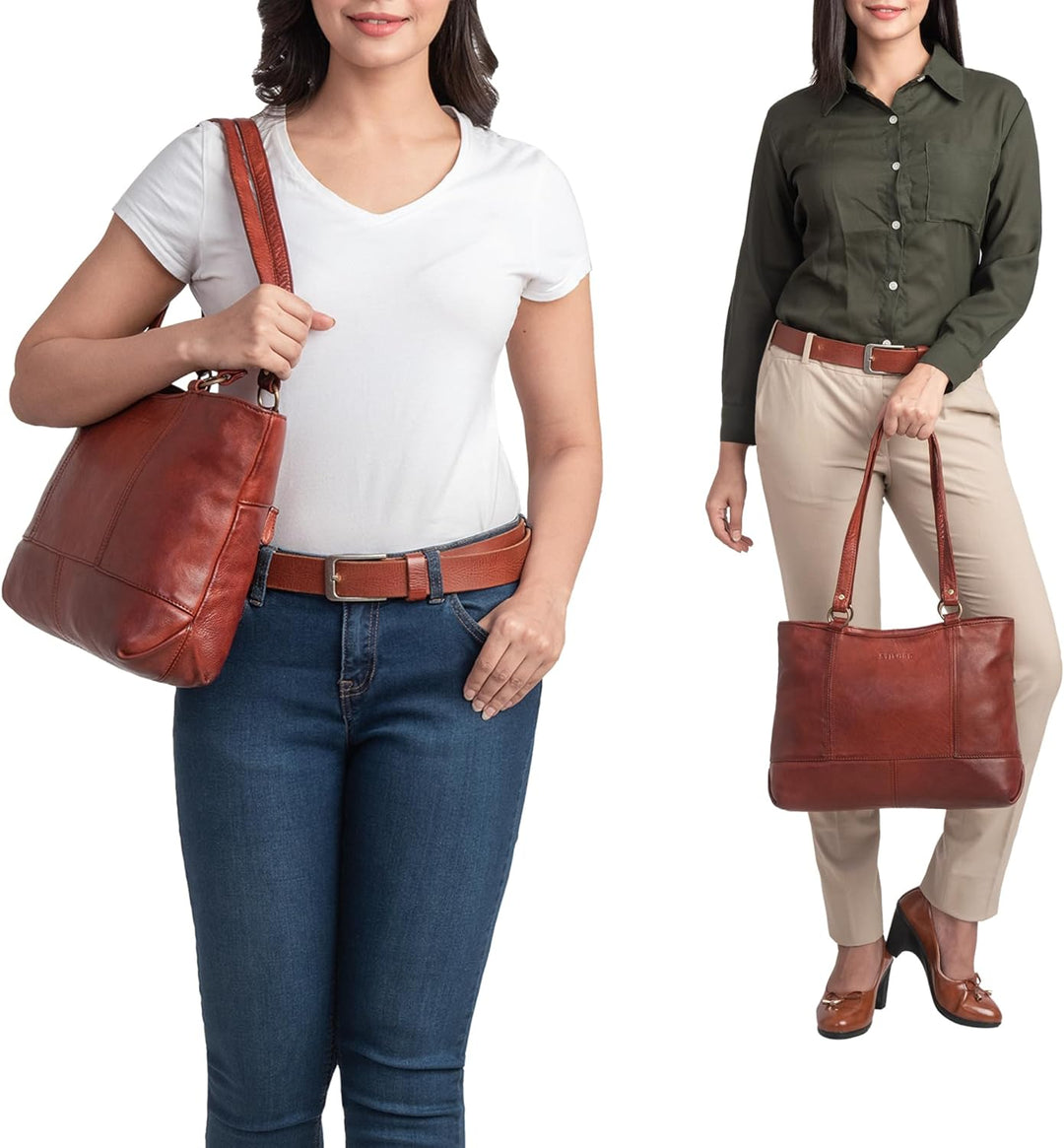 STILORD 'Delilah' Leder Shopper Damen Handtasche Umhängetasche Hobo Bag Retro Schultertasche Lederta