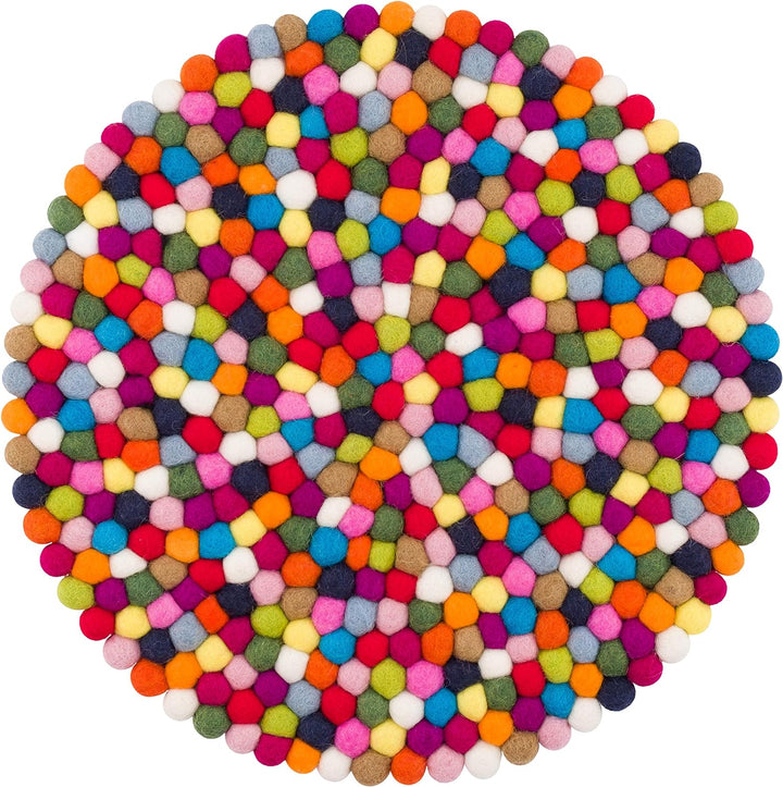 myfelt Filzkugel Sitzauflage/Stuhlauflage - Lotte - 36 cm, bunt, Bunt
