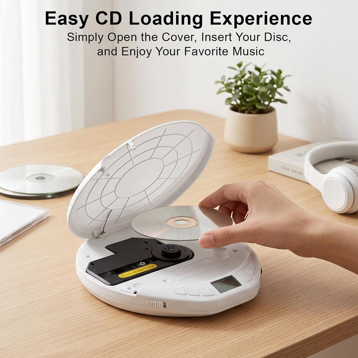 Gueray CD Spieler Tragbarer CD-Player Persönliche CD Players mit Kopfhörer LCD Display Anti-Skip Sch