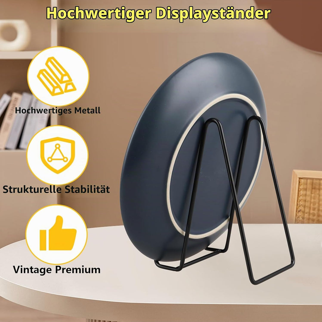 MIVIDE 10stk. Staffelei Teller Ständer, 6zoll Tellerständer Metall Schwarz, Tellerhalter Ständer für
