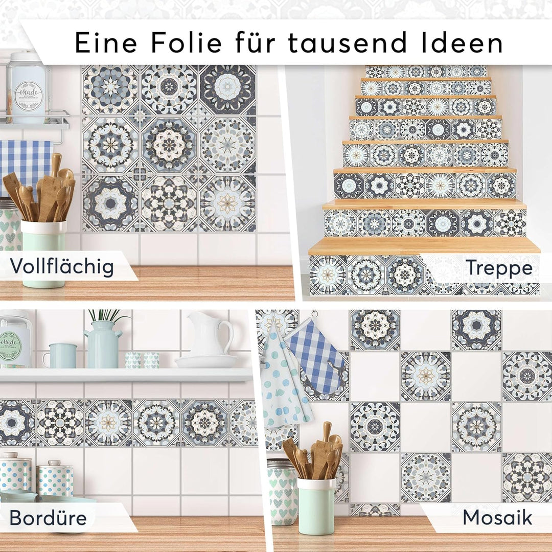 30 Stück Folie Klebefliesen 20x20 cm für Küche und Bad - Fliesenfolie, Fliesenfaufkleber - selbstkle