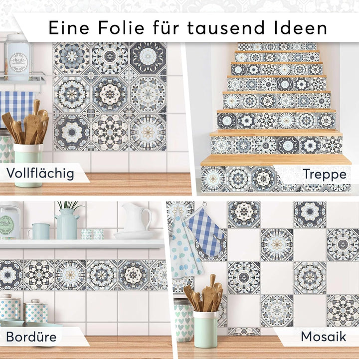 30 Stück Folie Klebefliesen 20x20 cm für Küche und Bad - Fliesenfolie, Fliesenfaufkleber - selbstkle