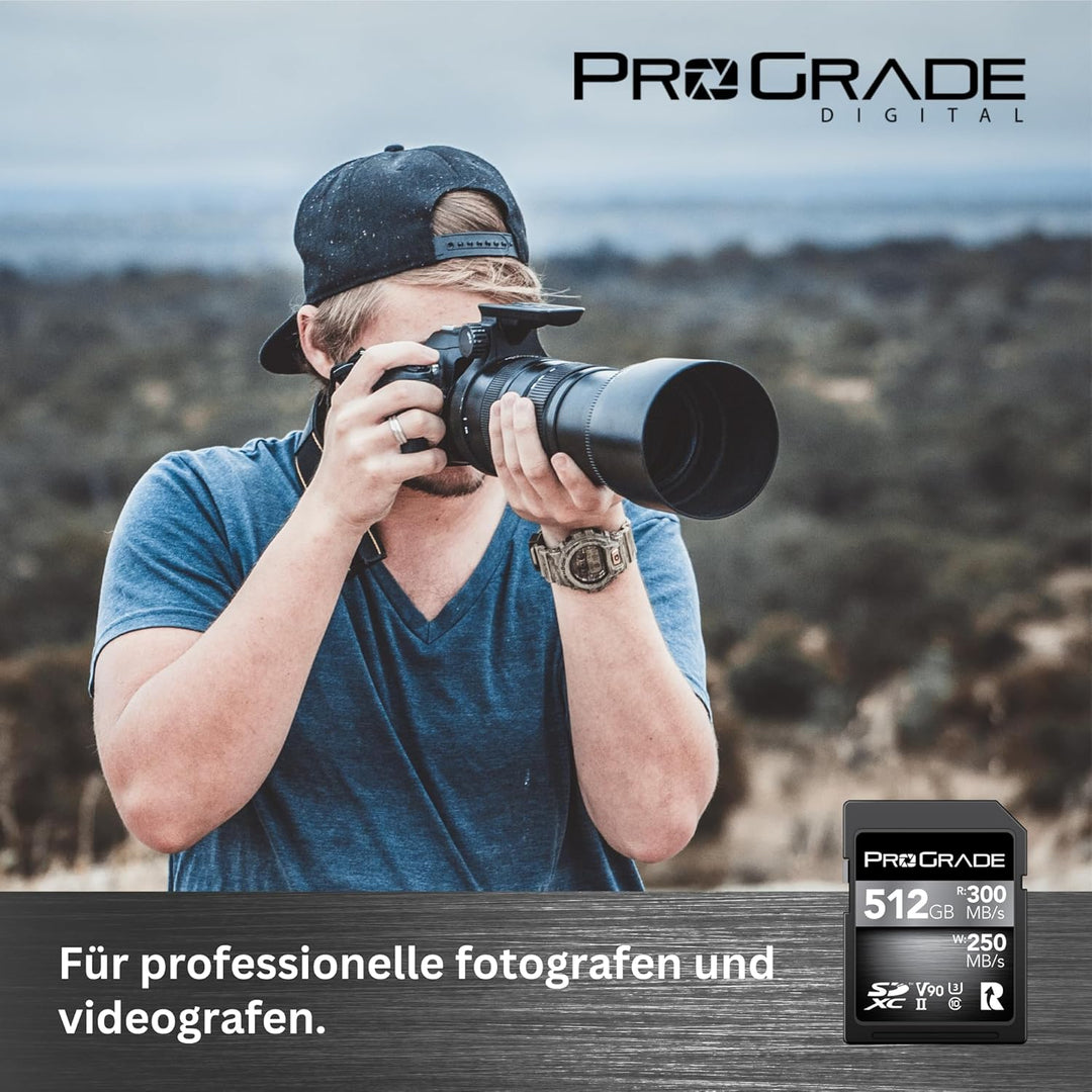 SD UHS-II 512 GB Karte V90 - Bis zu 250MB/s Schreibgeschwindigkeit und 300MB/s Lesegeschwindigkeit |
