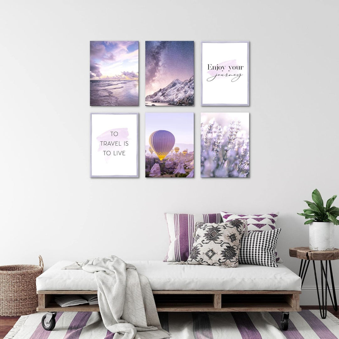 Novart Set Wandbilder - KEIN EXTRA RAMEN BENÖTIGT - Wohnzimmer Schlafzimmer - Bilder Modern Natur Bl