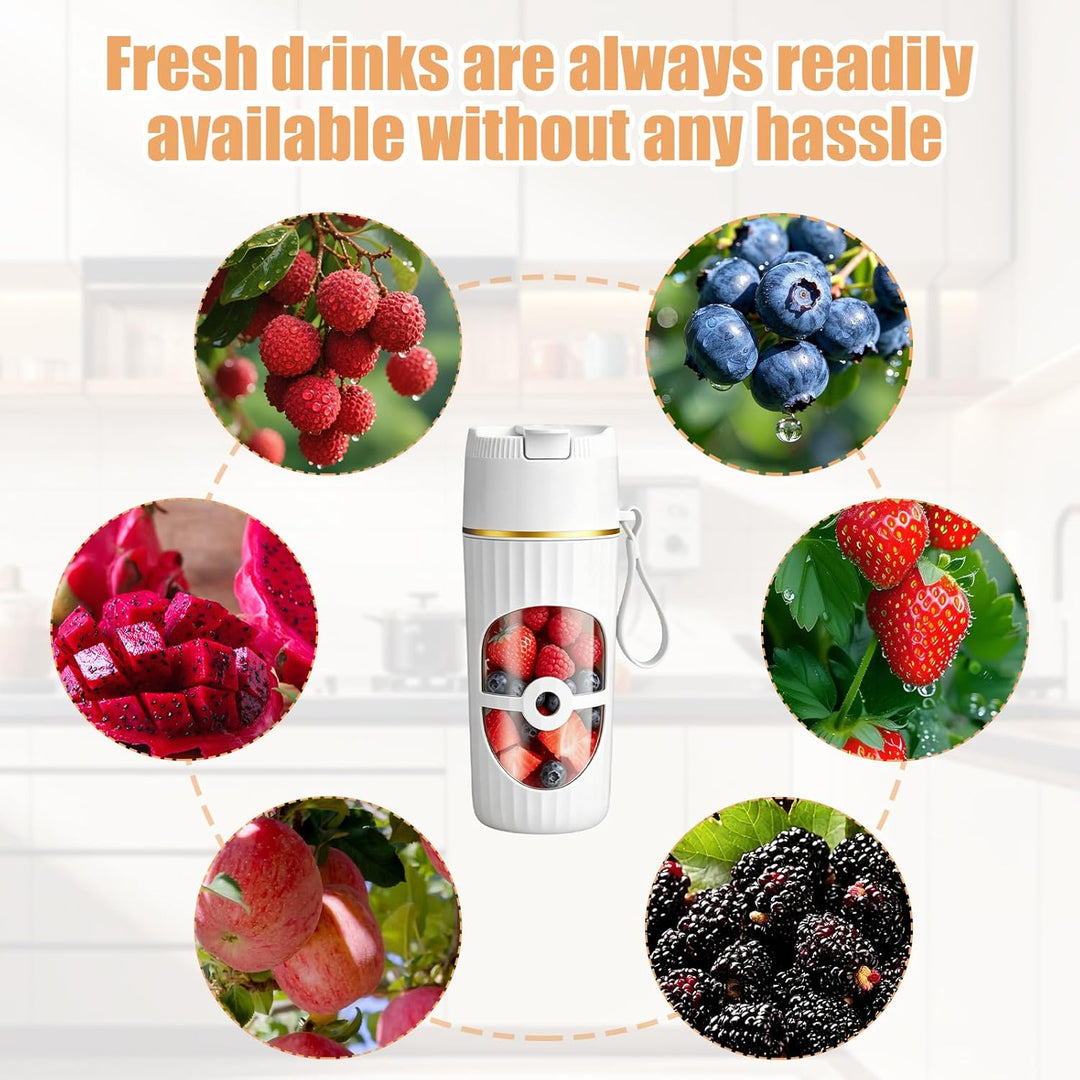 Tragbarer Mixer, 400ml Smoothie Maker to Go, Elektrischer USB-Entsafter, Kleiner Mixer, Mixbecher Mi