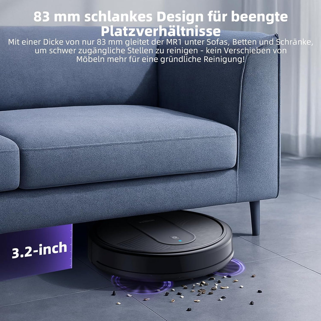 MONSGA Saugroboter mit Wischfunktion 4000PA, Saug und Wischroboter 3 in 1,140Min Laufzeit, 2 Bürsten
