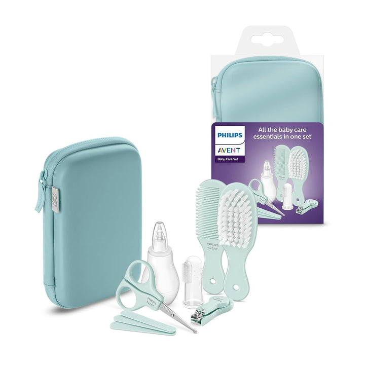 Philips Avent Babyflaschen mit AirFree Ventil & Avent Babypflege-Set – Starter-Set mit 9 Zubehörteil