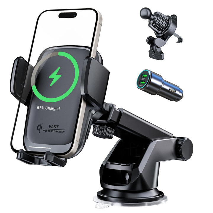 KPON Handyhalterung Auto mit Ladefunktion, Induktive ladestation Auto 15W,Auto zubehör Handyhalterun