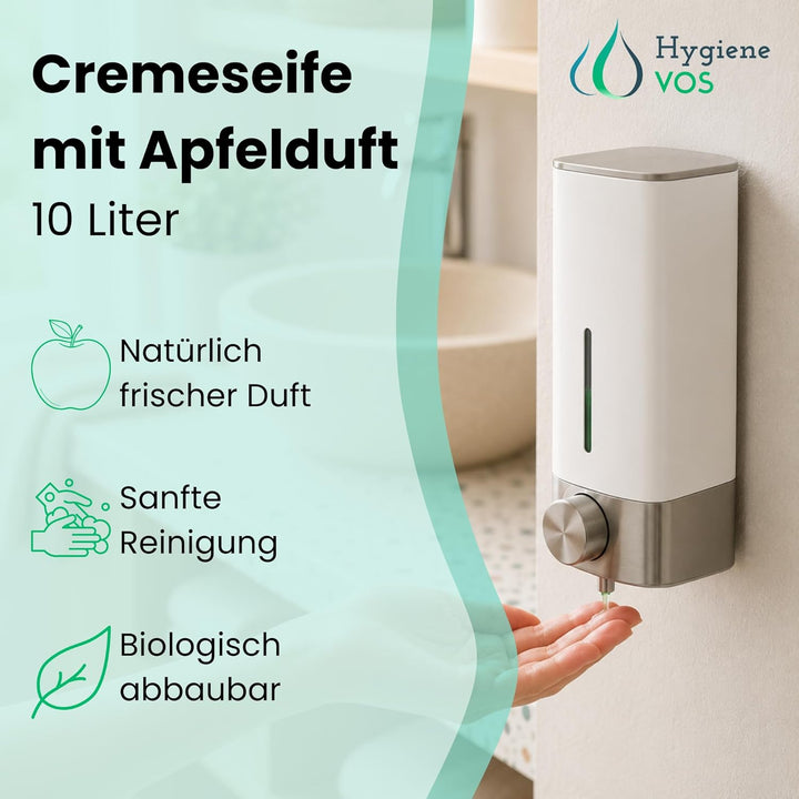 Hygiene VOS Cremeseife Apfel 10 Liter milde Waschlotion Seifencreme für alle gängigen Druckspendersy