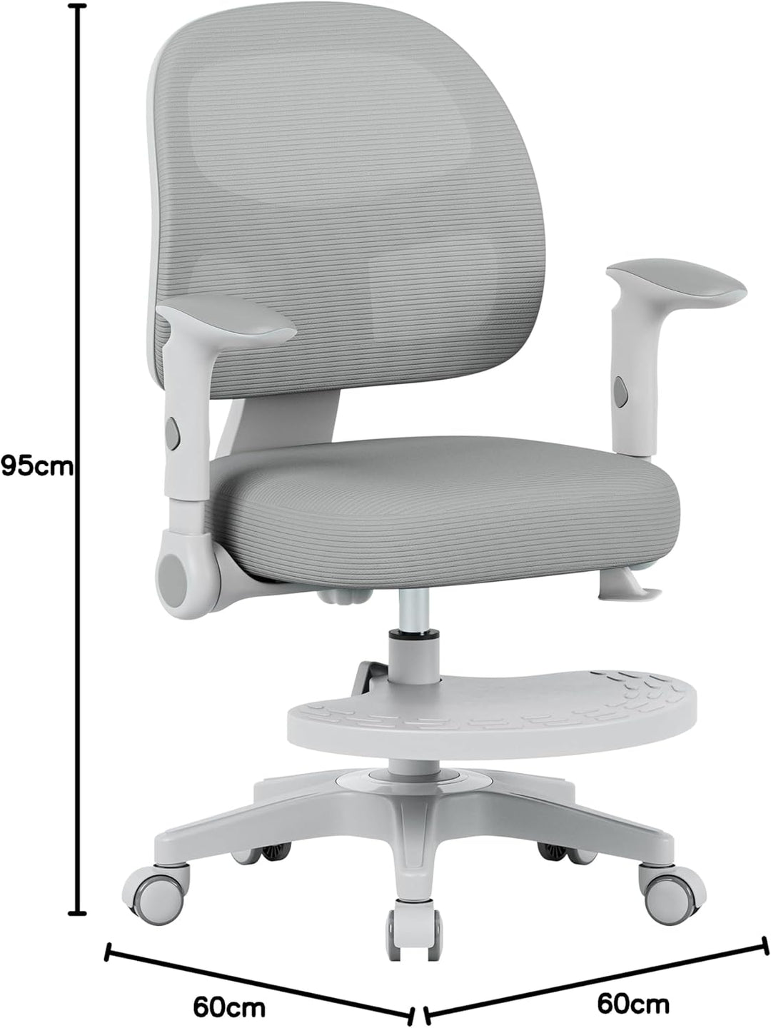 MARK ADLER Junior 5.0 Grey | Kinder Schreibtischstuhl Ergonomischer Bürostuhl Kinderdrehstuhl Jugend