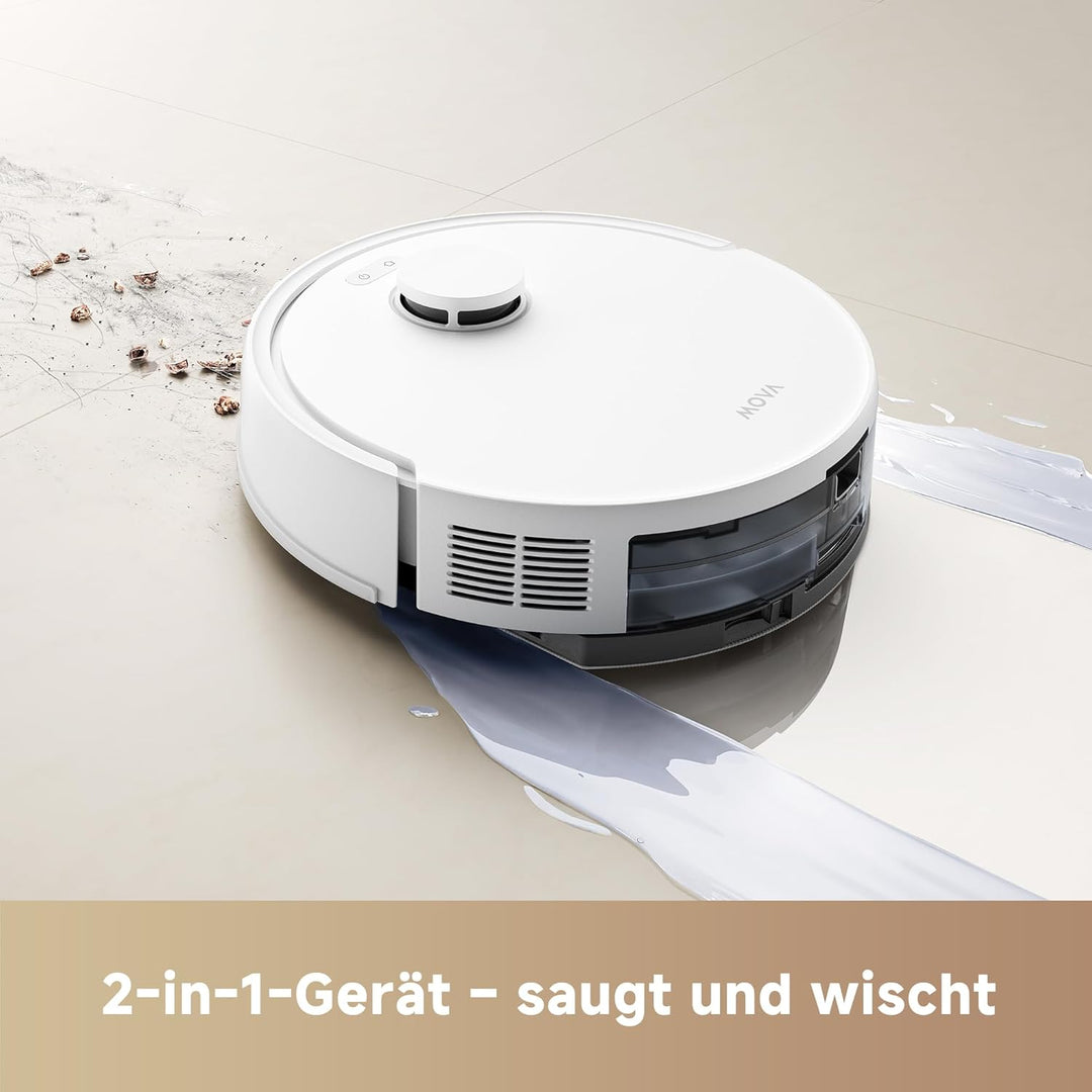 Mova E20 Saugroboter mit Wischfunktion 2-in-1 mit LDS, 5.000Pa Saugleistung, kompaktes Design, E20
