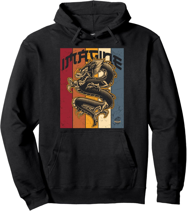 Imagine Dragon Shirt Cool Retro Vintage Chinesischer Drachen Pullover Hoodie