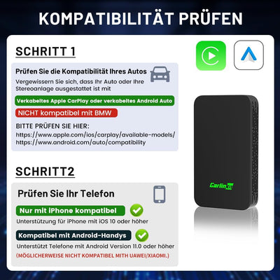 Carlinkit 5.0 2air CarPlay Wireless und Android Auto Wireless Adapter,für Autos mit CarPlay und Andr