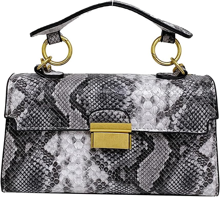 Coolives Damen Kleine Umhängetasche mit Krokodilledermuster Mini Handtasche aus PU-Leder Clutches Da