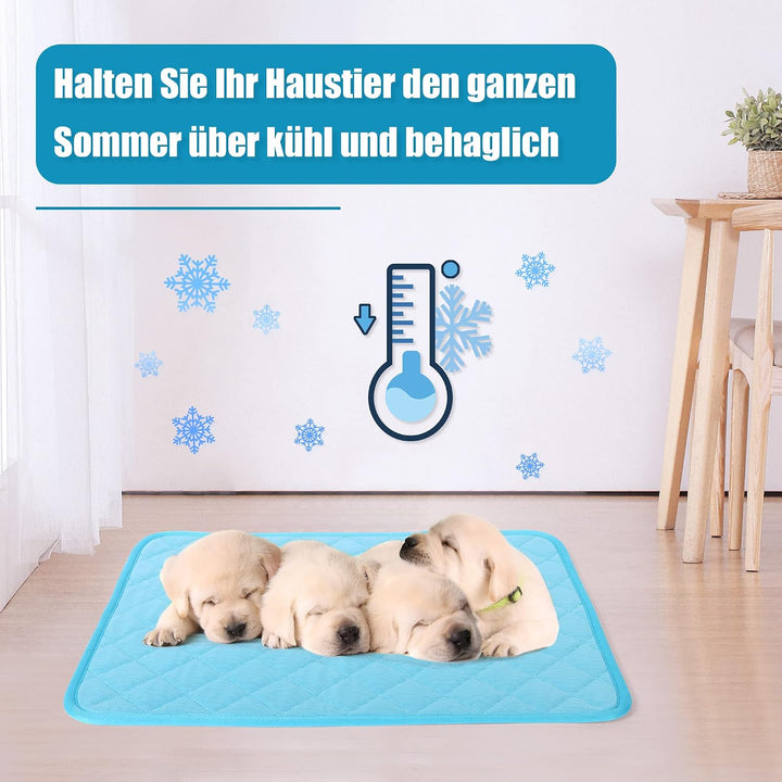 Kühlmatte für Hunde 70 x 55CM, Waschbares Hunde Kühlmatte, Selbstkühlend Hundematte für Hunde Katzen