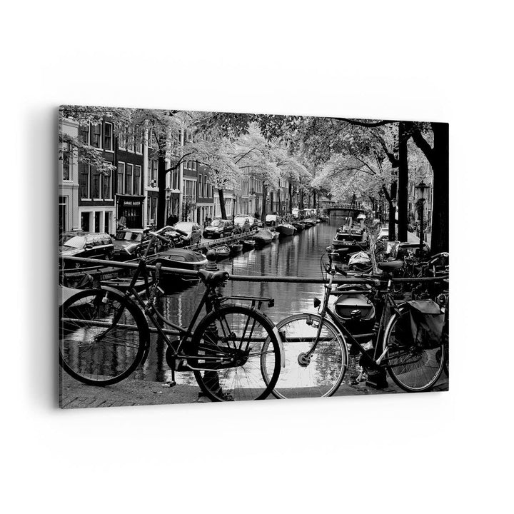 Bilder auf Leinwand 100x70cm Leinwandbild mit Rahmen Holland Kanal Gross Wanddeko Bild Schlafzimmer