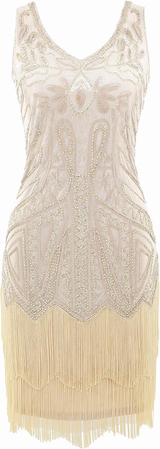 BABEYOND Damen Classic Cocktailkleid S Beige, S Beige