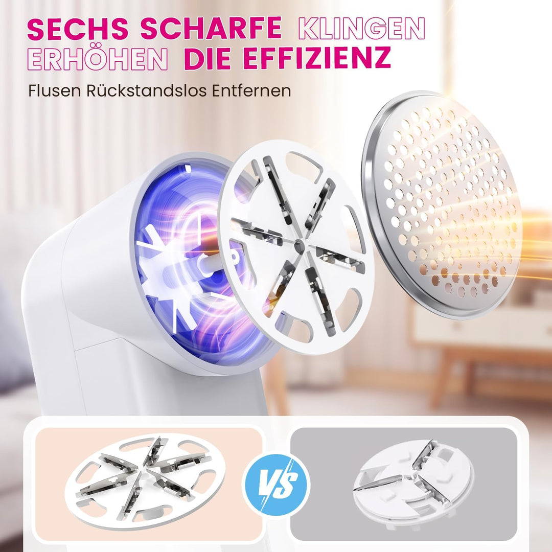 Fusselrasierer Elektrisch, Tragbarer Aufladbar Fusselentferner, LED-Anzeige, Kompletter Fusselrasier