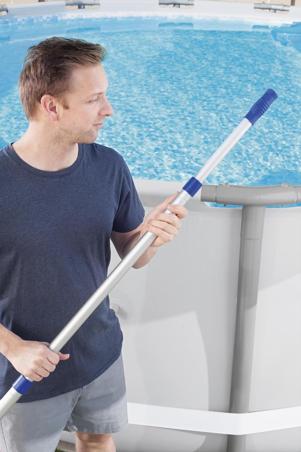 Bestway Flowclear Teleskop-Haltestiel für Flowclear Poolreinigungs-Accessoires, ab 18 Jahren, Enthäl