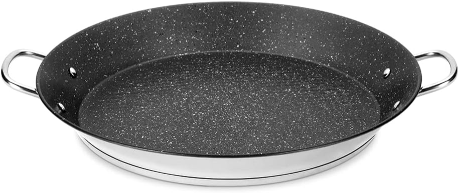 ROSSETTO Paella Pfanne Induktion 38 cm Paella-pfanne Grill, 18/10 Edelstahl Pfanne, für 4-6 Personen