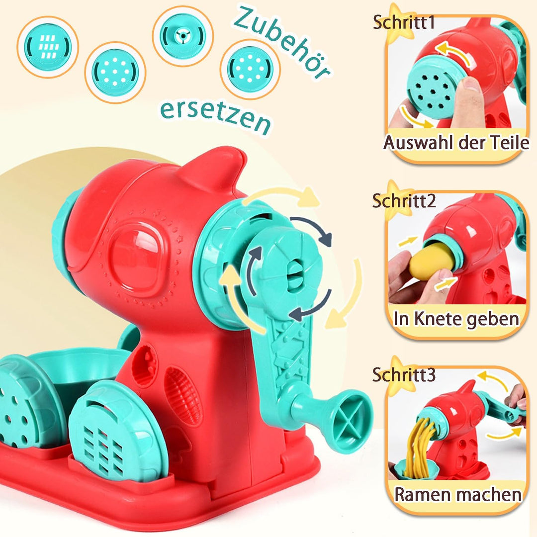 51 Stück Knete Set,Knete Zubehör Kitchen Creations,Knete Eismaschine Nudelmaschine Burgermaschine,Kn