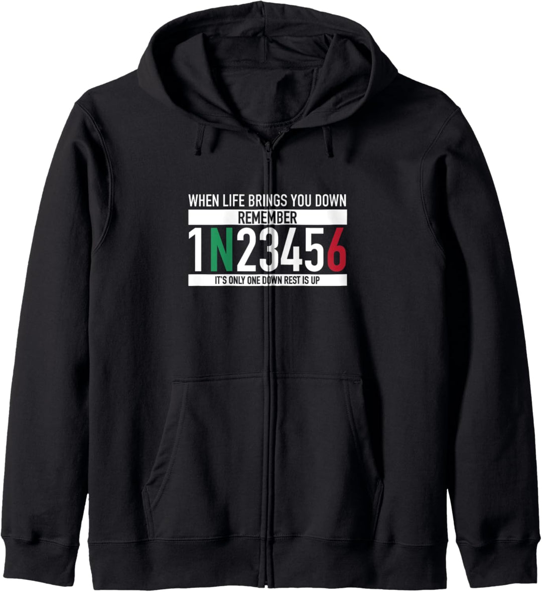 1N23456 Motorradgangschaltung Motorradfahrer Kapuzenjacke