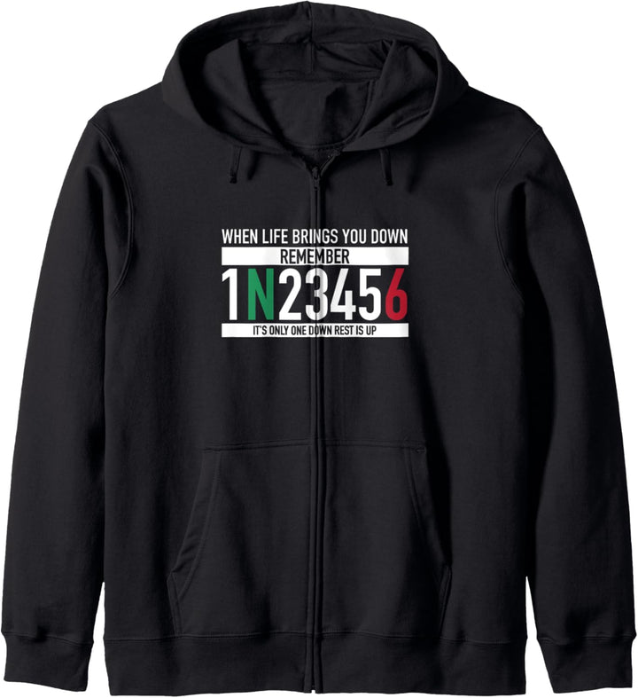1N23456 Motorradgangschaltung Motorradfahrer Kapuzenjacke