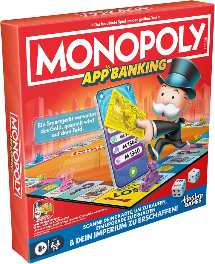 Monopoly App Banking Brettspiel - Deutsche Fassung, Moderne Version des Klassikers, elektronisches S