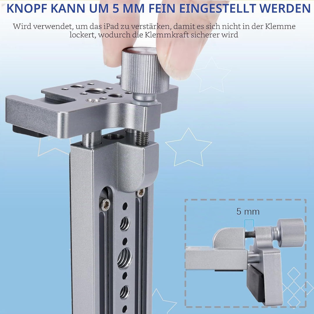 NICEYRIG iPad Stativ-Adapter mit Kaltschuh, Arca Swiss Stativhalterung für iPad Mini 7,9 Zoll / 9,7
