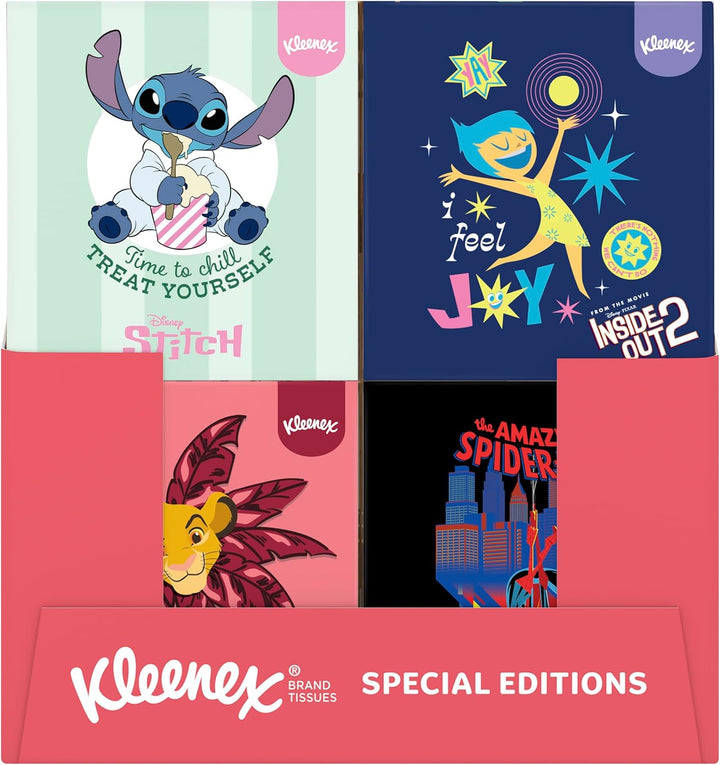 Kleenex Disney Taschentücher-Boxen, verschiedene Designs, 3-lagig, 12 Würfel-Boxen à 48 Tücher
