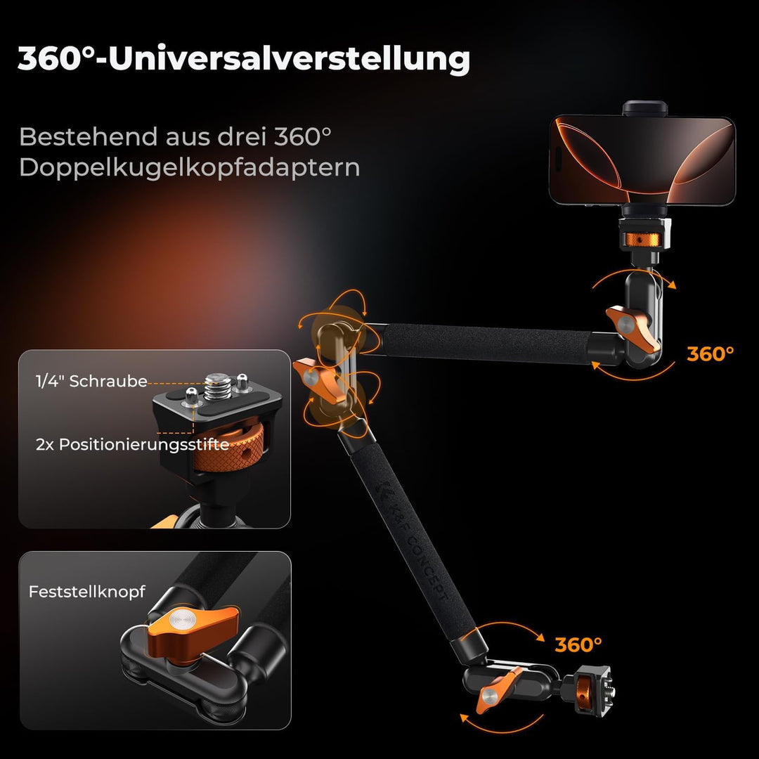 K&amp;F CONCEPT 22" Magic Arm mit Klemme, Spezial für Tischkamera, Monitor arm, Mikrofon arm, Handyhalte