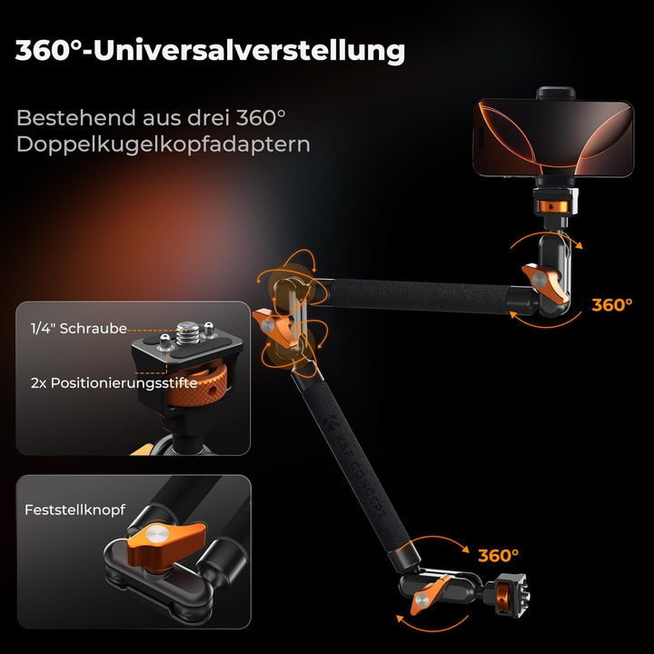 K&amp;F CONCEPT 22" Magic Arm mit Klemme, Spezial für Tischkamera, Monitor arm, Mikrofon arm, Handyhalte