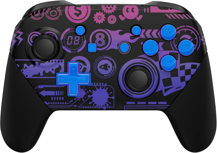 eXtremeRate Full Gehäuse Set kompatibel mit Nintendo Switch Pro Controller, DIY-Ersatz Front Hülle/B