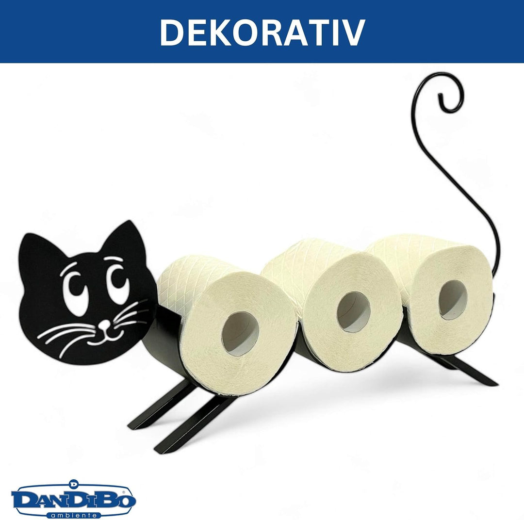 DanDiBo Toilettenpapierhalter Stehend Katze Klopapierhalter 96622 WC Rollenhalter Freistehend WC Pap