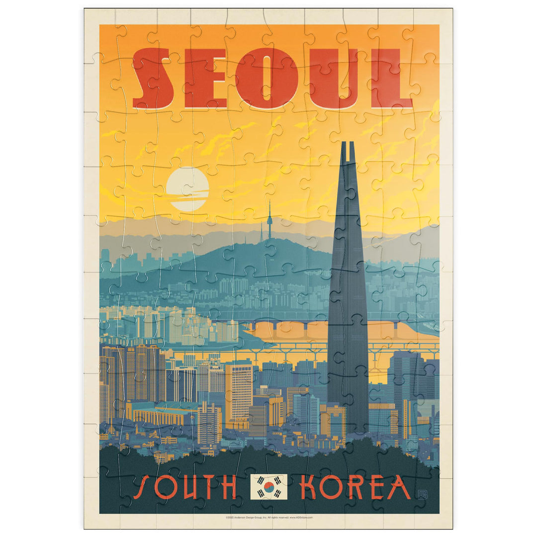 Südkorea: Seoul, Vintage Poster - Premium 100 Teile Puzzle - MyPuzzle Sonderkollektion von Anderson