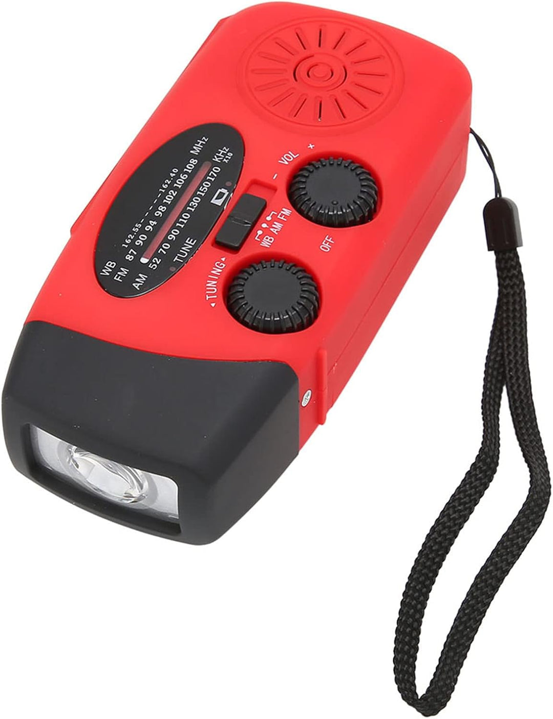Elprico Aufziehbares Solarradio, AM/FM/WB-Wetterradio Notfall-Solar-Handkurbel-Dynamo mit LED-Tasche