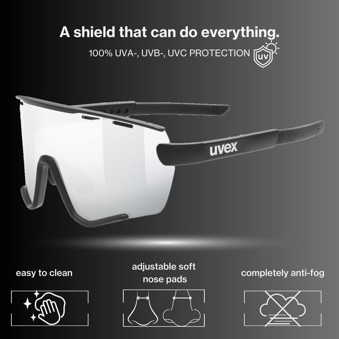 uvex Unisex Sportstyle 236 Set Sportbrille (1er Pack) Einheitsgrösse black mat/silver, Einheitsgröss