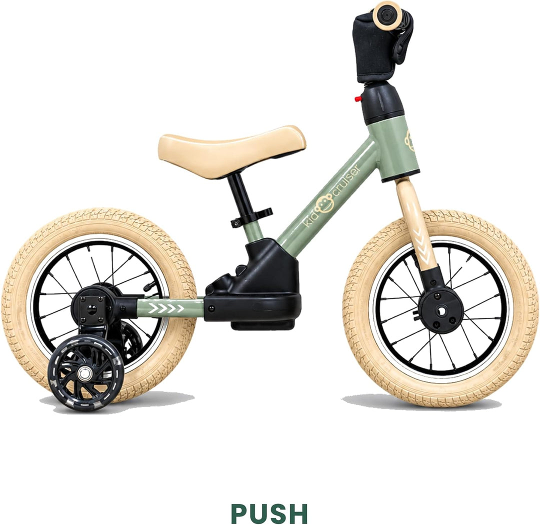 Kidcruiser Pedalplay laufrad ab 2 Jahre, ideal zum Radfahren Lernen, 3‑in‑1 mit LED Stützrädern &amp; Pe