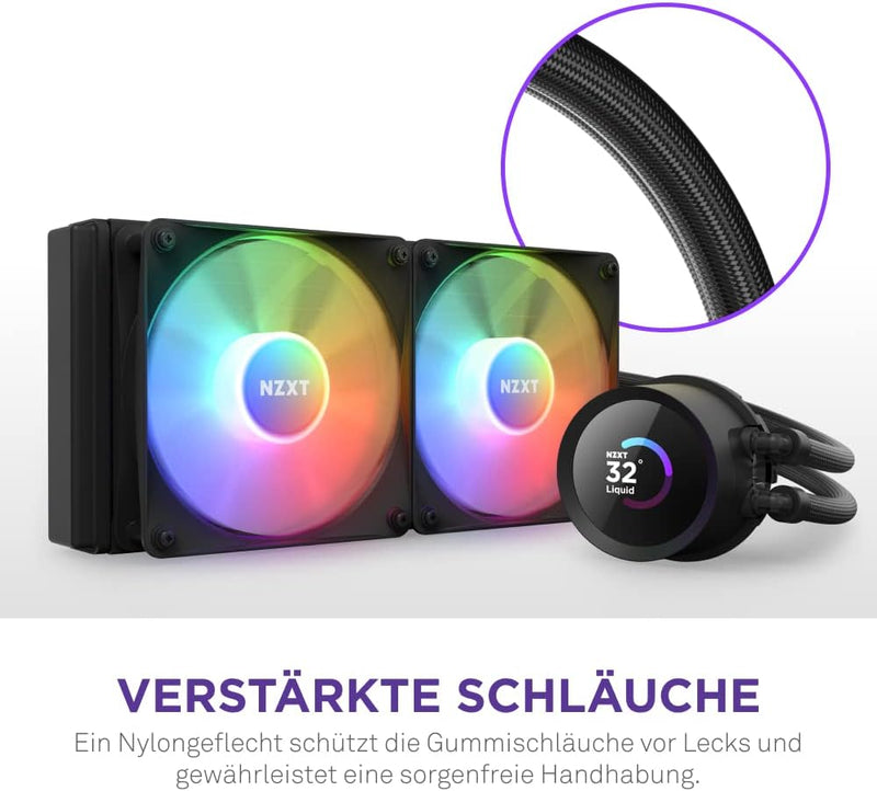 NZXT Kraken 240 RGB - RL-KR240-B1-240mm AIO CPU Wasserkühlung - 1,54" LCD Display 240x240-2x120mm RG