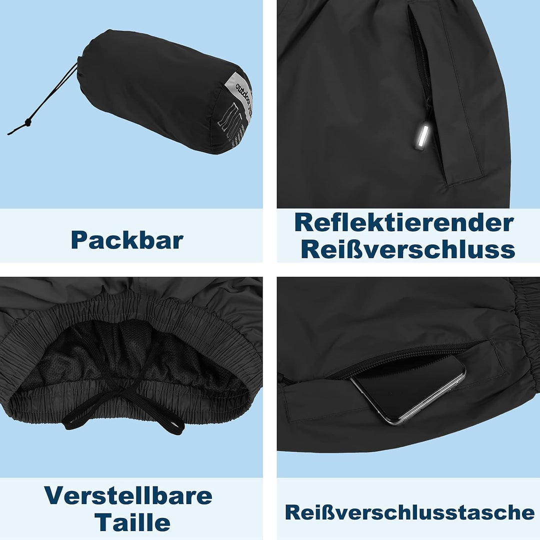 Outdoor Ventures Damen Regenhose Wasserdicht Atmungsaktiv Gefüttert Überziehhose - Winddicht Packbar