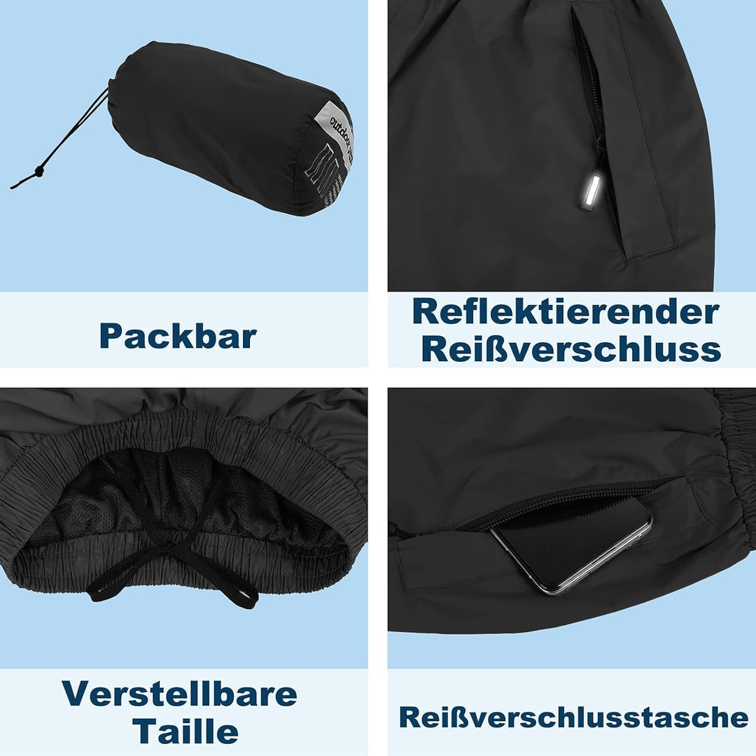 Outdoor Ventures Damen Regenhose Wasserdicht Atmungsaktiv Gefüttert Überziehhose - Winddicht Packbar
