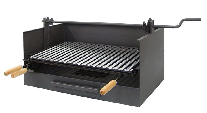 IMEX EL ZORRO Grillschublade mit Hebevorrichtung und Grillrost rostfrei, 61 x 40 x 33 cm, Schmiedegr