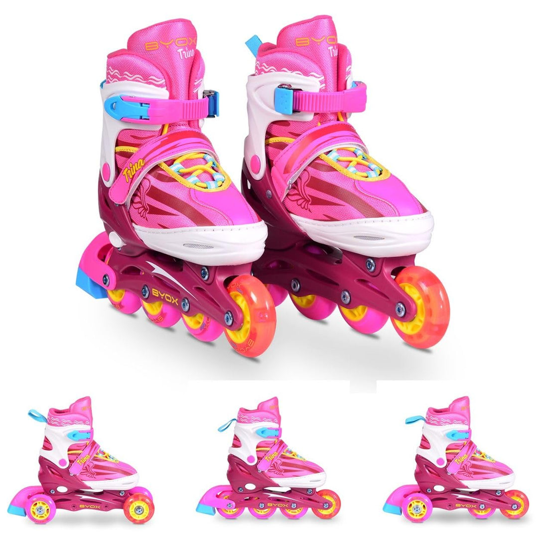 Inliner Kinder Trina 3 in 1, Grösse M 34-37 verstellbar, PU Rollen, 608ZB Lager